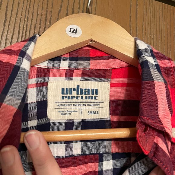 SALE: EUC - Urban Pipeline Red Plaid Button-Up - Picture 3 of 3